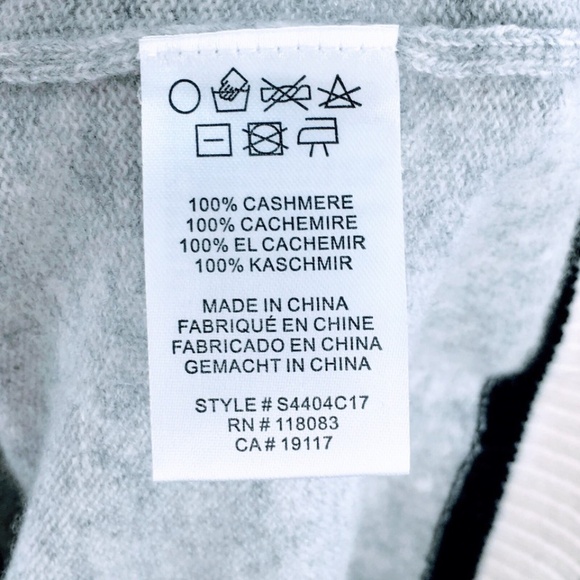 Minnie Rose Cashmere Sweater Gray Crewneck Rear Cut Out Cropped 3/4 Sleeve Sz XS - Picture 11 of 12